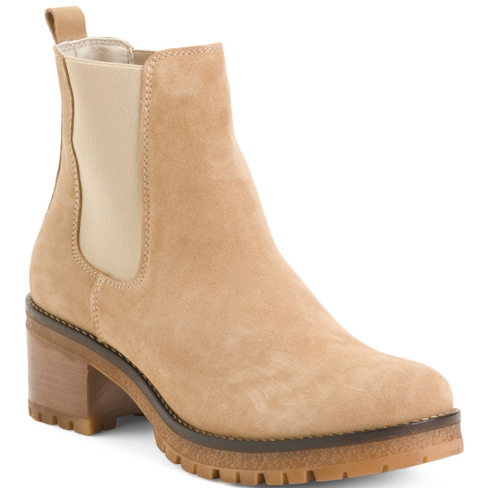 Cruza Tendencia Chelsea suede women’s boots booties BRAND NEW tan size 38